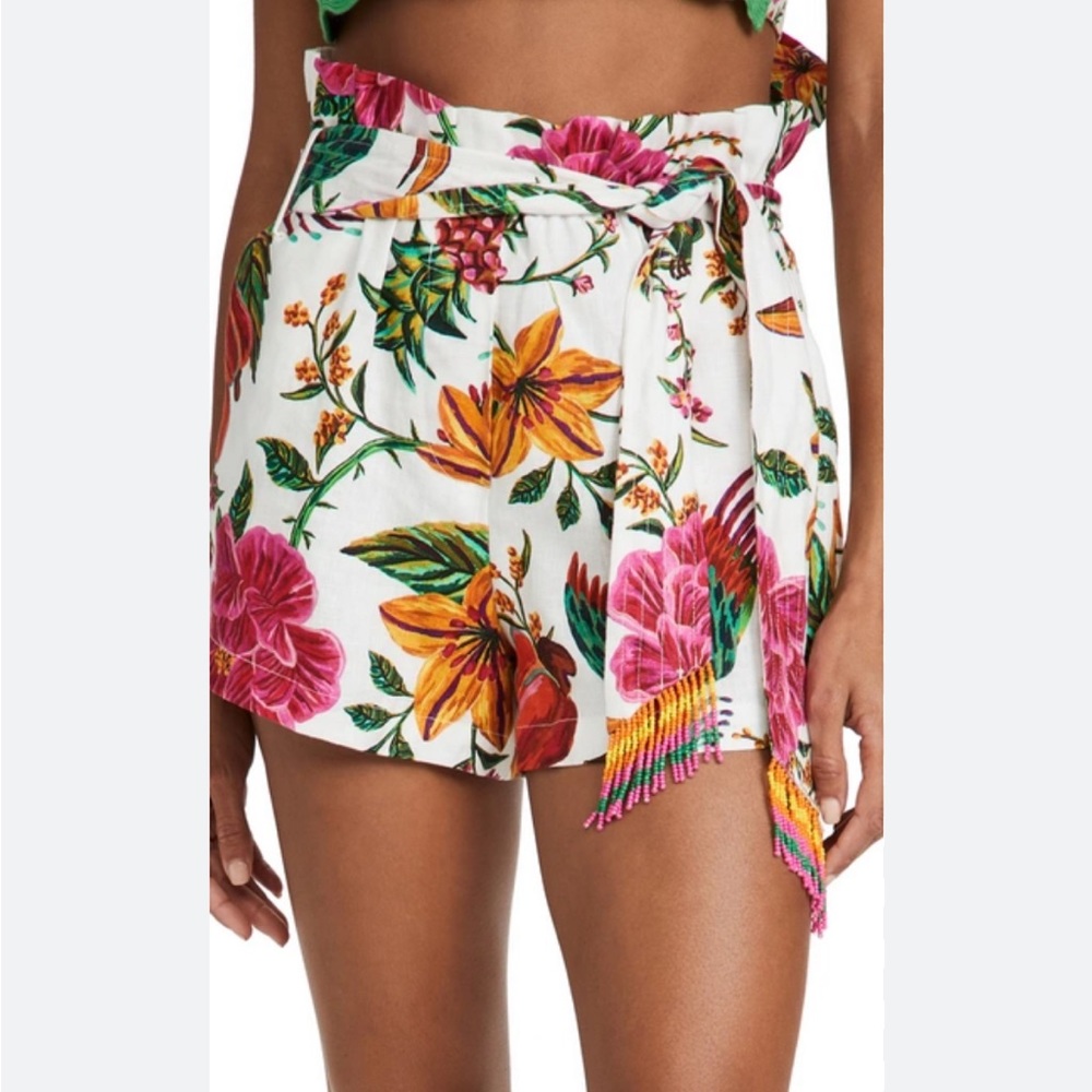 FARM Rio Floral Women's Shorts - White, Pink, Yellow, Green